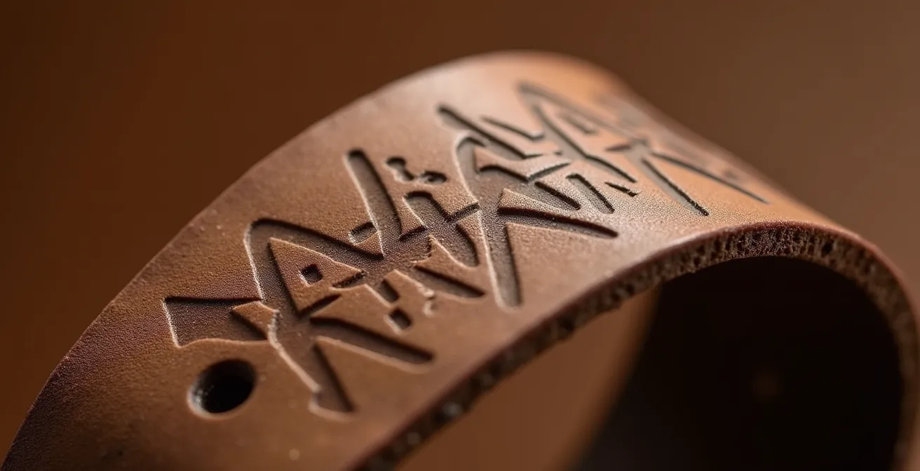 Dettaglio macro di oggetto rituale sportivo per ancoraggio mentale