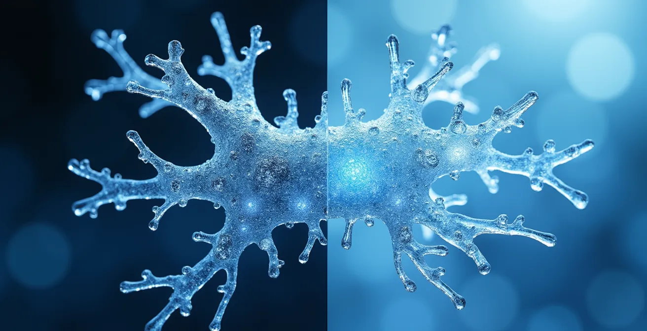 Confronto visivo tra shock termico sistemico della criocamera e applicazione locale del ghiaccio