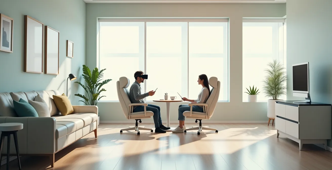 Simulazione di terapia con realtà virtuale per superare la paura del volo