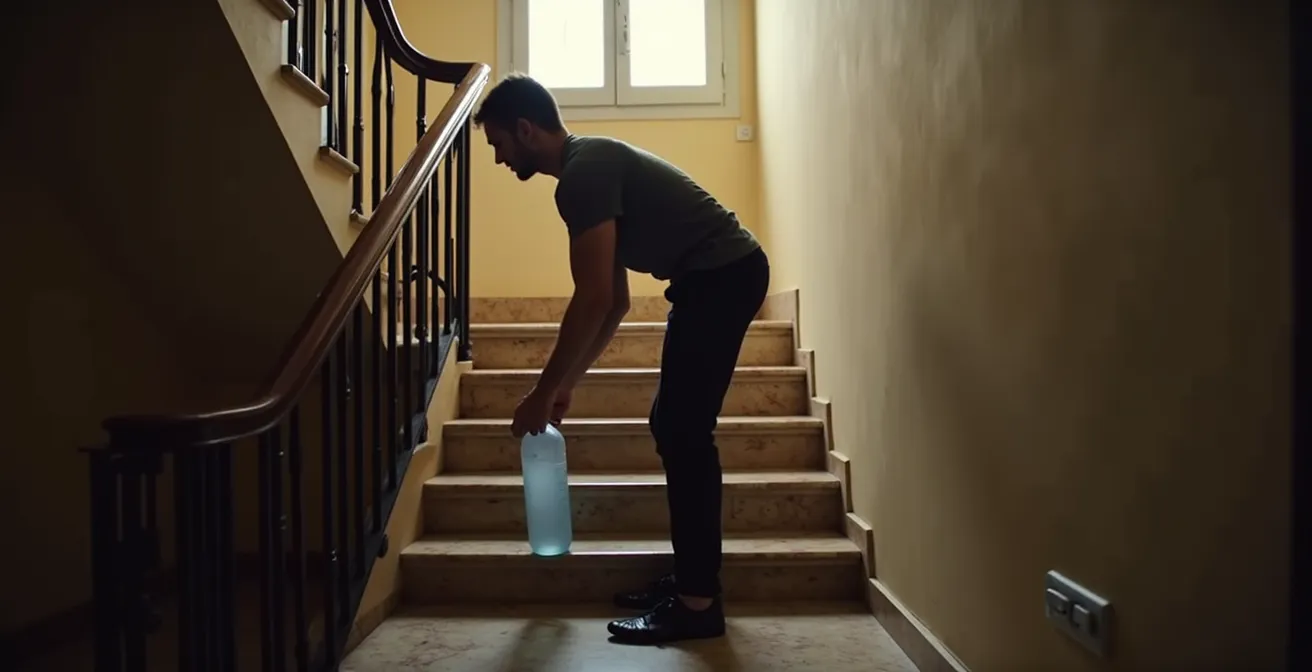 Dimostrazione della tecnica hip hinge per sollevare una cassa d'acqua