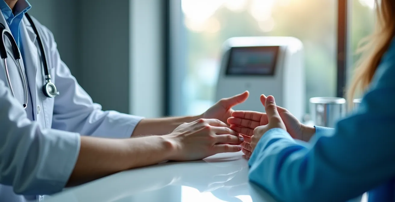 Controllo medico preliminare in un centro di crioterapia professionale