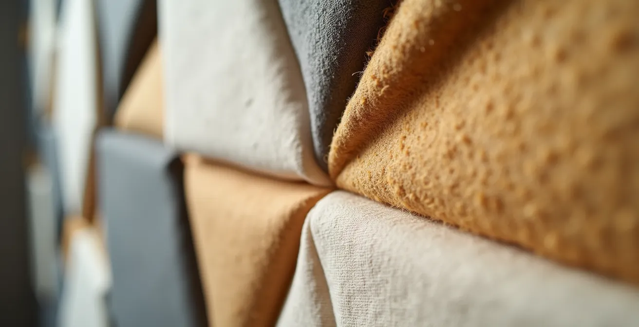 Pannelli fonoassorbenti artigianali realizzati con cornici di legno e lana di roccia installati in una stanza home office