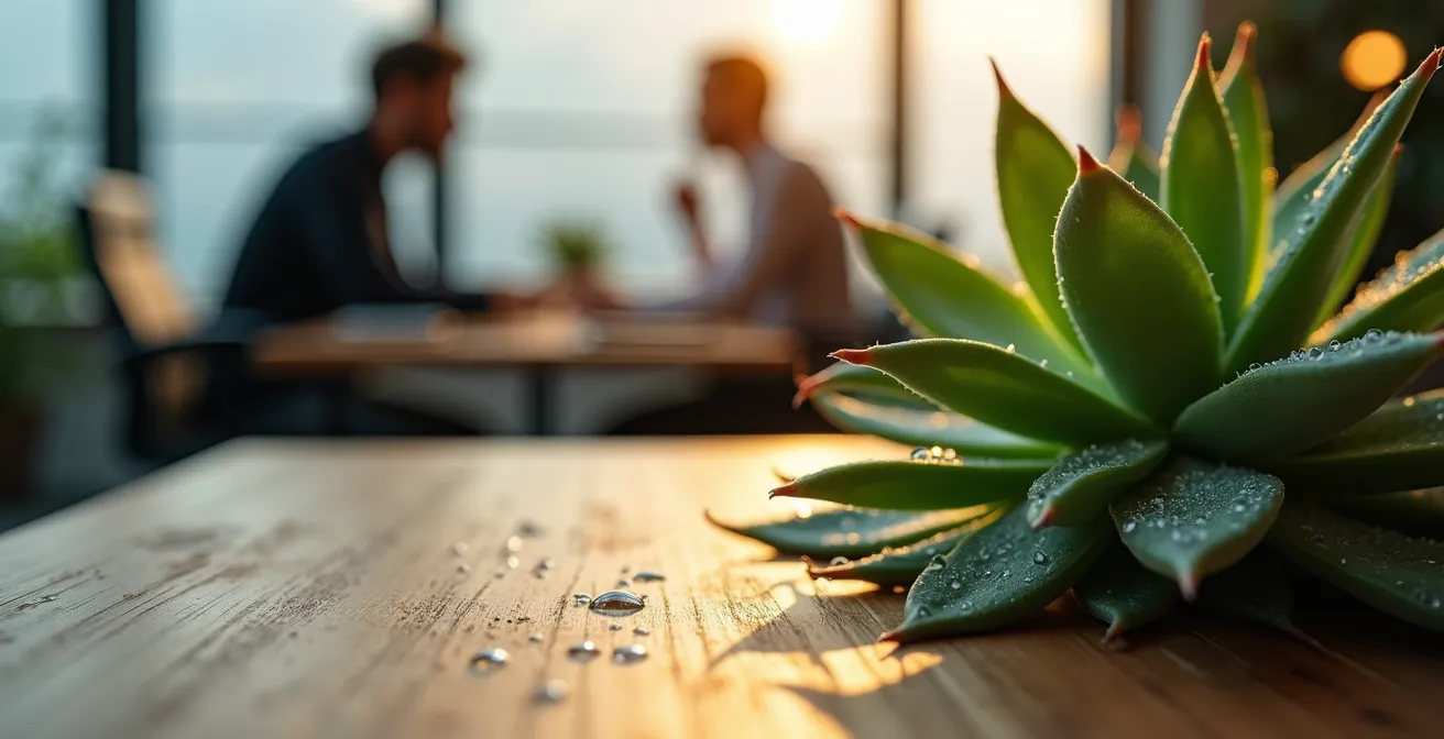 Ambiente di lavoro italiano moderno con spazi relax e verde